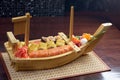 Assorted sushi Japanese food on the ship Royalty Free Stock Photo