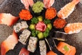 Assorted sushi platter Royalty Free Stock Photo