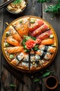 Assorted sushi platter with diverse ingredients Royalty Free Stock Photo