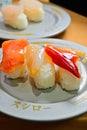 Assorted sushi raw fish platter