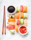 Sushi assorted set Royalty Free Stock Photo