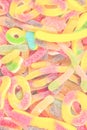 Assorted sweet colorful gummy candies as backgroud. Top view. Jelly  sweets Royalty Free Stock Photo