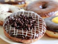 Assorted sweet donuts. Shallow DOF