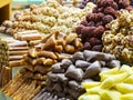 Assorted sweets and snacks display Royalty Free Stock Photo