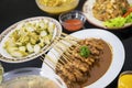 Assorted traditional Indonesian dishes on the table