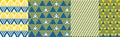 Assorted Triangle geometry seamless pattern set