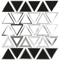 Assorted triangle patterns. Abstract geometric diversity. Artistic shapes variation. Vector illustration. EPS 10.