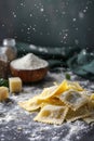 Assorted italian fresh pasta Royalty Free Stock Photo