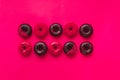 Assorted Valentine Day Donuts On Vibrant Red Backdrop
