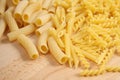 Assorted varieties of dried pasta Royalty Free Stock Photo