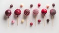 Assorted various cake pops with colorful decorations