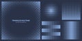 Assorted Various Contrast Triangular Blue Halftone Textures Vector Patterns