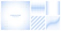 Assorted Various Pale Blue Stars Halftone Textures Vector Pattern Collection