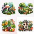 assorted vegetable stickers