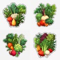 assorted vegetable stickers