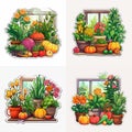 assorted vegetable stickers