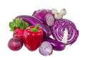 Assorted vegetables in violet gamma.