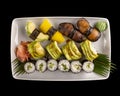 Assorted vegetarian sushi set Royalty Free Stock Photo