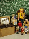 The Nutcracker Ballet, Christmas tradition, glass ballerina, reflection, mirror, assorted Nutcrackers, vintage wooden soldier