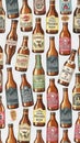 Assorted Vintage Beer Bottles Pattern Royalty Free Stock Photo
