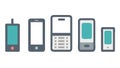 Assorted Vintage and Modern Mobile Phones, vector design Generative AI Royalty Free Stock Photo