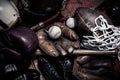 Assorted Vintage Sports Equipment
