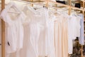 Assorted White Dresses on Clothing Rack Royalty Free Stock Photo