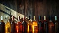 Assorted Wine Bottles Displayed in a Cellar Royalty Free Stock Photo