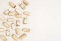 Assorted wine corks from white and red vine. Top view and flat lay Royalty Free Stock Photo