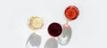 Assorted wine in glass. Red, rose and white wine Royalty Free Stock Photo