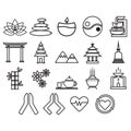 assorted yoga and zen set. Vector illustration decorative design Royalty Free Stock Photo