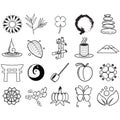 assorted zen icon set. Vector illustration decorative background design Royalty Free Stock Photo