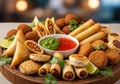 Assortment of Appetizers with Dips Royalty Free Stock Photo