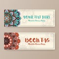 Assortment of banner with ethnic abstract drawings