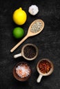 Assortment of basic spice for fish