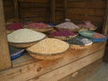 Assortment of beans on a market stall in Malawi