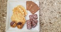 Assortment of Belgian butter cookies Royalty Free Stock Photo