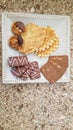 Assortment of Belgian butter cookies Royalty Free Stock Photo