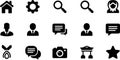 Assortment of Black Solid Icons for User Interface and Web Design symbol Royalty Free Stock Photo