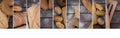 Assortment of bread. Bakery products. Various bread with a beautiful crisp. bread collage. Close up, Place for your text Royalty Free Stock Photo