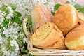 Assortment of bread in a basket