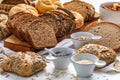 Assortment of bread, rolls and bakery products Royalty Free Stock Photo