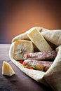 Assortment of cheese and salami