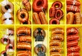 Assortment of choke coils in a yellow box Royalty Free Stock Photo