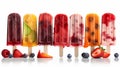 Assortment of cold summer fruit Popsicle. Generative AI Royalty Free Stock Photo