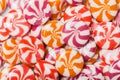 Assortment of colorful candies close-up view