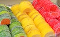 Assortment of colorful fruit jelly candy Royalty Free Stock Photo