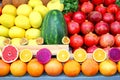 Assortment colorful fruits, Carmel market, Tel Aviv Royalty Free Stock Photo