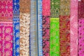 Assortment of colorful sarongs for sale, Island Bali, Ubud, Indonesia