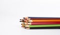 Assortment of coloured pencils on white background Royalty Free Stock Photo